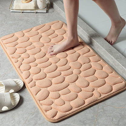 Soft Memory Foam Non Slip Cobblestone Embossing Bath Mat Camel __stock:200 Bath refund_fee:800 show-color-swatches