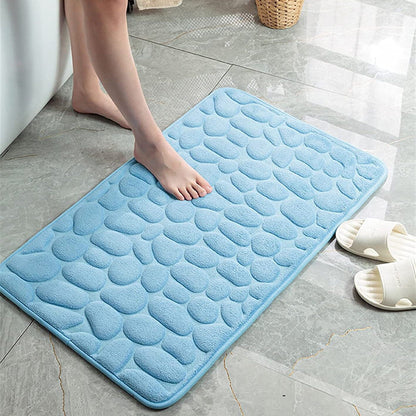 Soft Memory Foam Non Slip Cobblestone Embossing Bath Mat __stock:200 Bath refund_fee:800 show-color-swatches