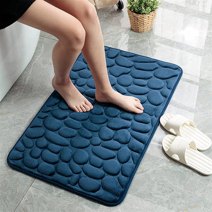 Soft Memory Foam Non Slip Cobblestone Embossing Bath Mat __stock:200 Bath refund_fee:800 show-color-swatches