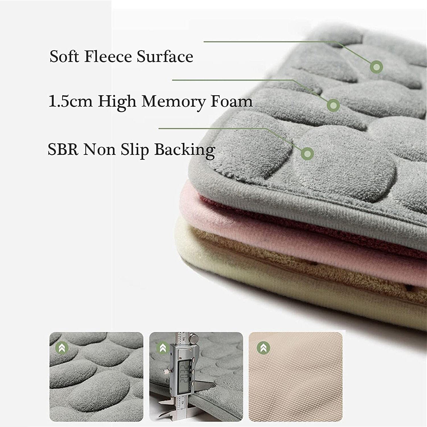 Soft Memory Foam Non Slip Cobblestone Embossing Bath Mat __stock:200 Bath refund_fee:800 show-color-swatches