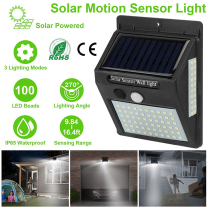 Solar 100 LEDs PIR Motion Sensor Wall Light Low stock Outdoor Lighting refund_fee:800 Warranty