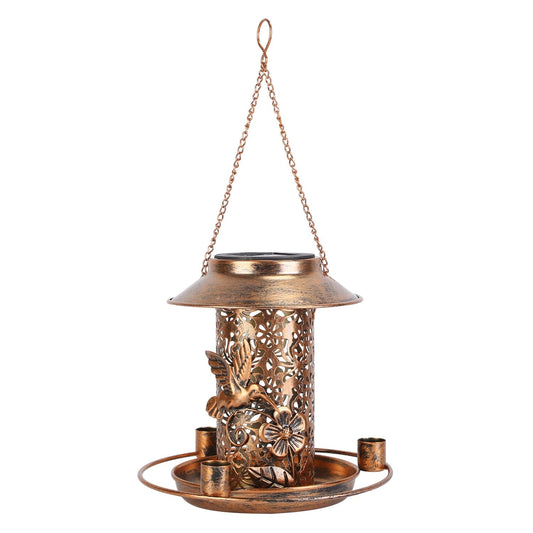 Solar Decorative Hanging Bird Feeder Lantern Brass __stock:50 Garden & Patio refund_fee:1200 Warranty