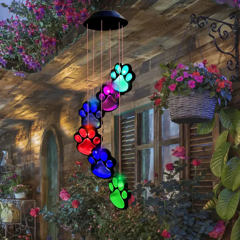 Solar Dog Claw Wind Chime Light __stock:200 Garden & Patio refund_fee:1200 Warranty