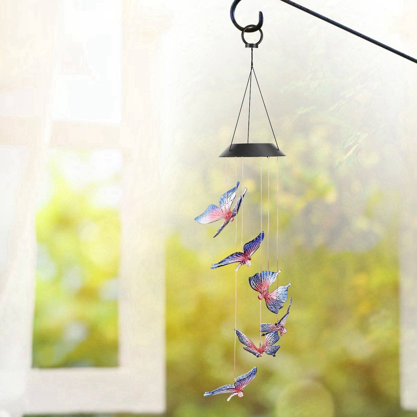 Solar LED Butterfly Wind Chimes __stock:150 refund_fee:800 String & Fairy Lights Warranty