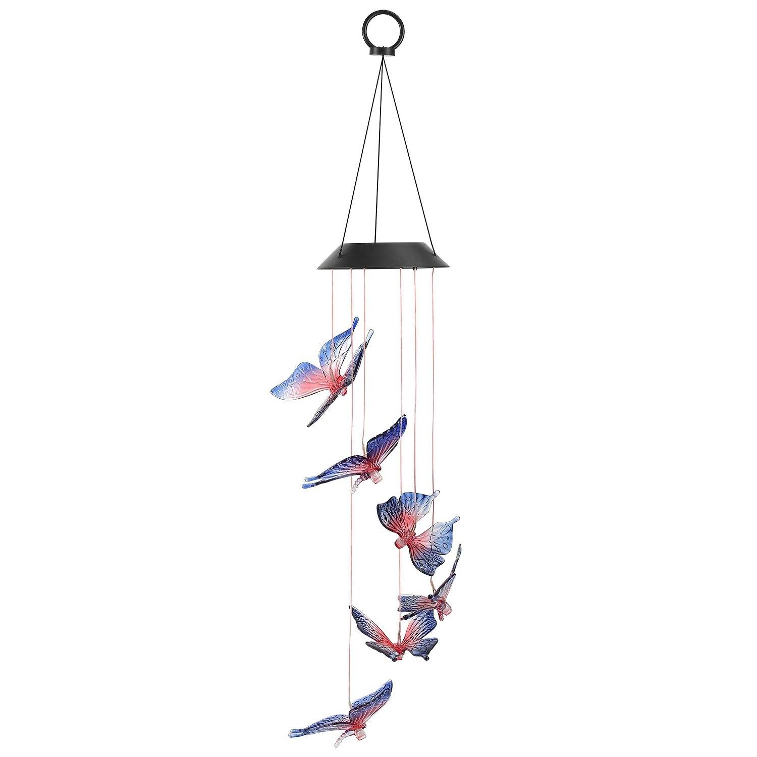 Solar LED Butterfly Wind Chimes __stock:150 refund_fee:800 String & Fairy Lights Warranty