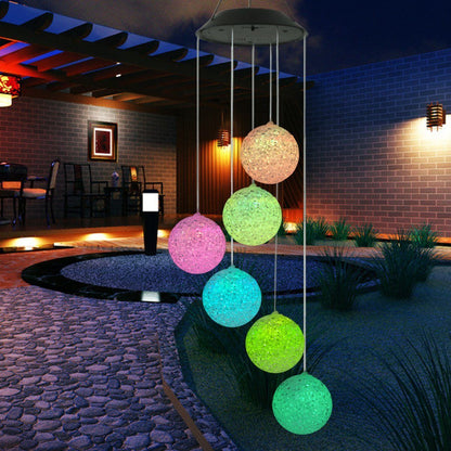 Solar LED Color Changing Wind Chime Light Spinner Hanging Spiral String Light __stock:100 Low stock refund_fee:800 String & Fairy Lights Warranty