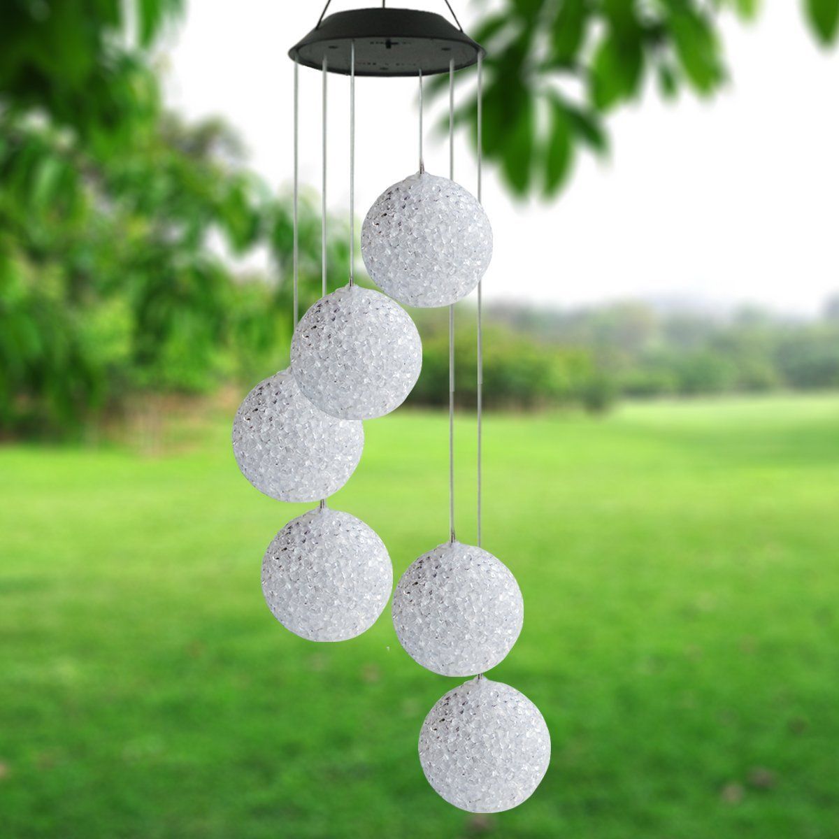 Solar LED Color Changing Wind Chime Light Spinner Hanging Spiral String Light __stock:100 Low stock refund_fee:800 String & Fairy Lights Warranty