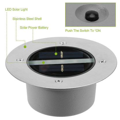 Solar LED Disk Lights IP44 Water Resistant Light Sensor Outdoor Lighting refund_fee:1200 Warranty