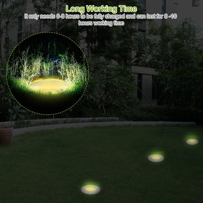 Solar LED Disk Lights IP44 Water Resistant Light Sensor Outdoor Lighting refund_fee:1200 Warranty