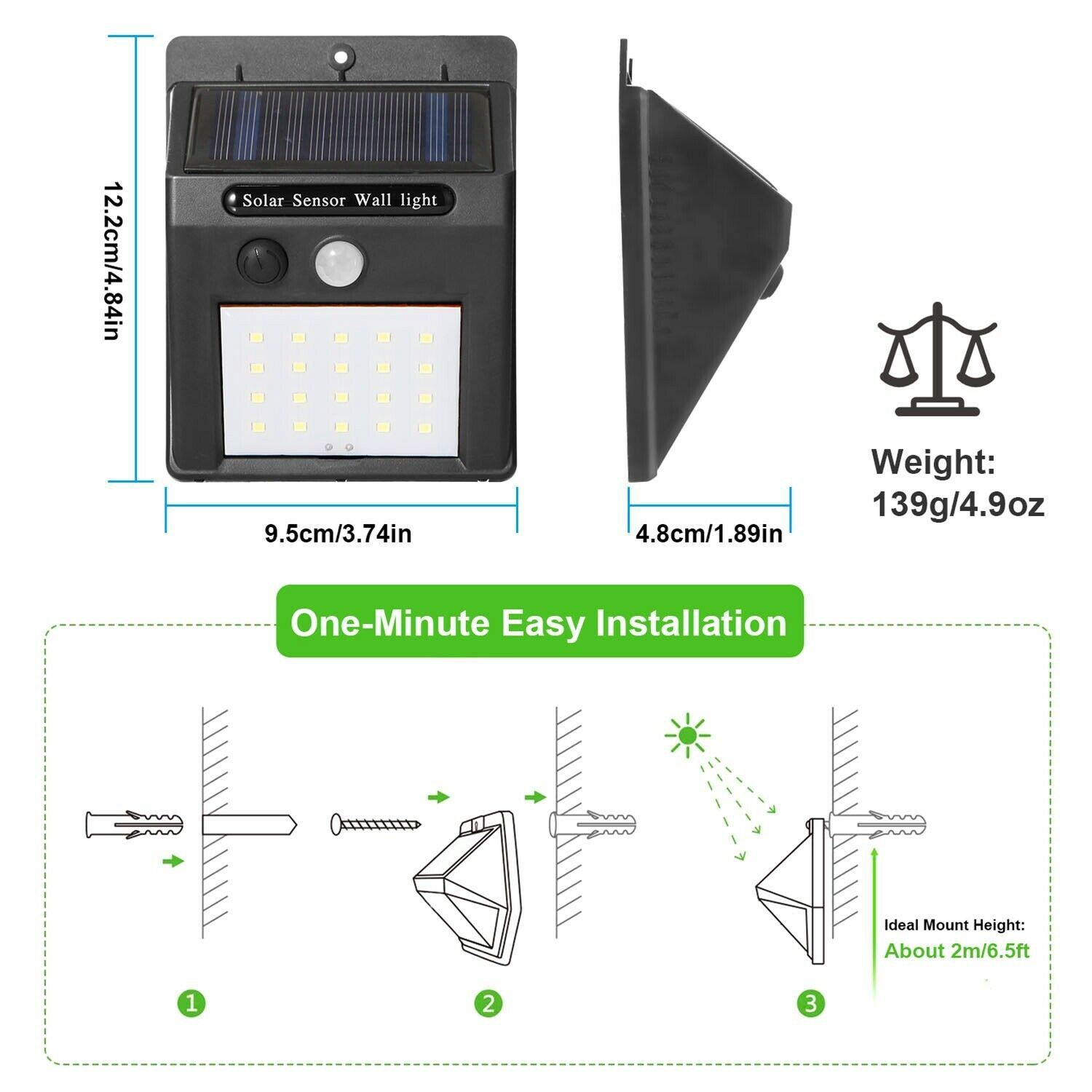 Solar Light 20 LEDs Outdoor PIR __stock:450 Outdoor Lighting refund_fee:800 Warranty