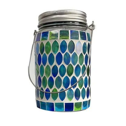 Solar Mosaic LED Waterproof Outdoor Hanging Lanterns Blue __stock:200 Outdoor Lighting refund_fee:1200 Warranty