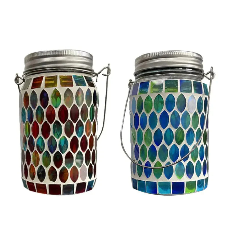 Solar Mosaic LED Waterproof Outdoor Hanging Lanterns __stock:200 Outdoor Lighting refund_fee:1200 Warranty