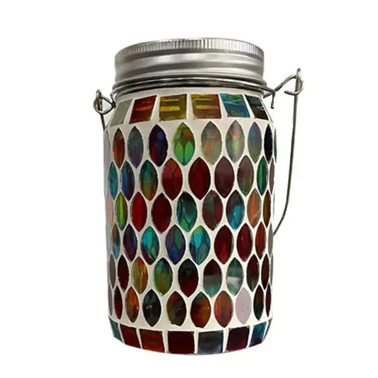 Solar Mosaic LED Waterproof Outdoor Hanging Lanterns Red __stock:200 Outdoor Lighting refund_fee:1200 Warranty