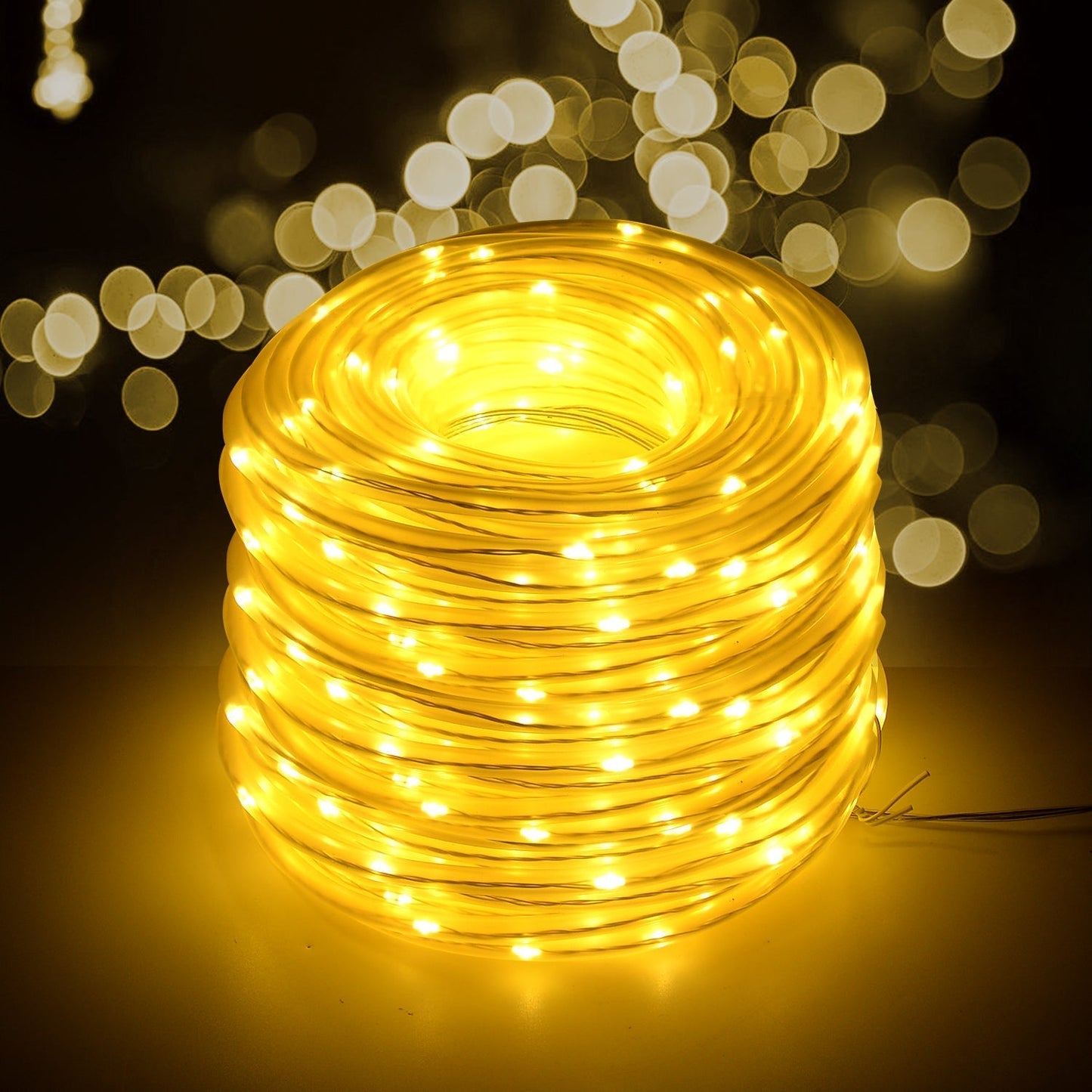 Solar Panel Powered 75.5 Ft. Warm White Rope String Fairy Lights __stock:50 refund_fee:1800 String & Fairy Lights Warranty