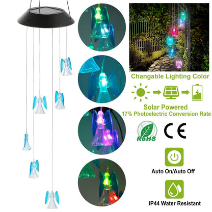 Solar Powered Angel Lights Wind Chimes LED Color Changing Low stock refund_fee:1200 String & Fairy Lights Warranty