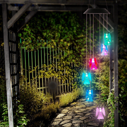 Solar Powered Angel Lights Wind Chimes LED Color Changing Low stock refund_fee:1200 String & Fairy Lights Warranty