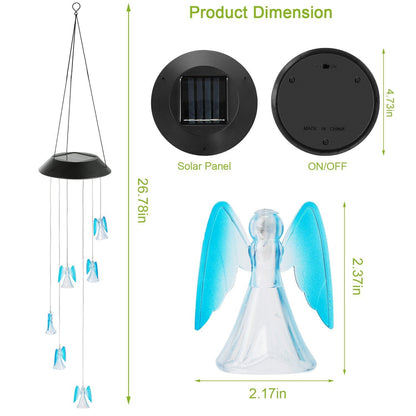 Solar Powered Angel Lights Wind Chimes LED Color Changing Low stock refund_fee:1200 String & Fairy Lights Warranty