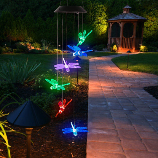 Solar Powered Dragonfly Lights Wind Chimes refund_fee:1200 String & Fairy Lights Warranty