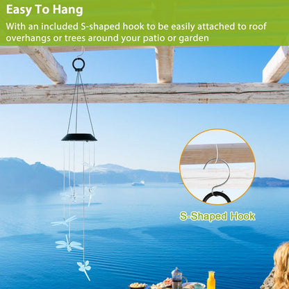 Solar Powered Dragonfly Lights Wind Chimes refund_fee:1200 String & Fairy Lights Warranty