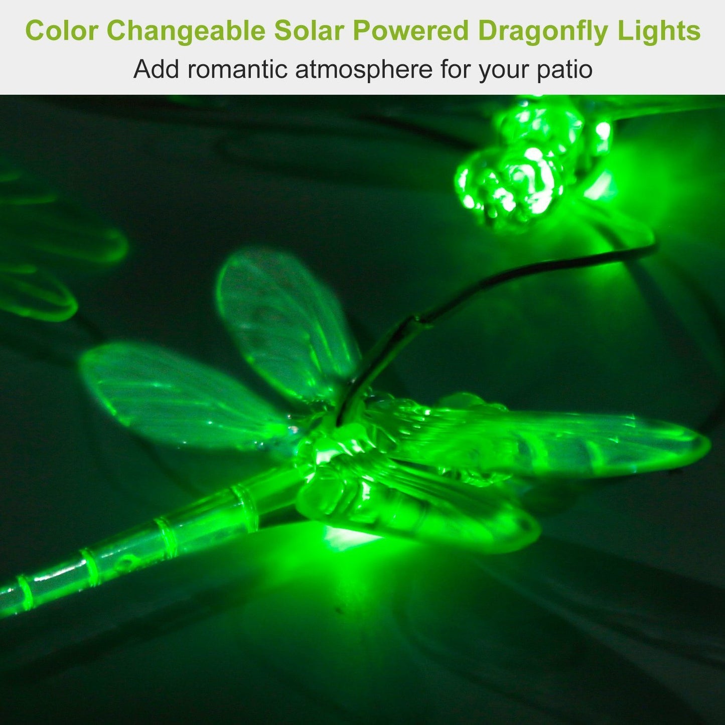 Solar Powered Dragonfly Lights Wind Chimes refund_fee:1200 String & Fairy Lights Warranty