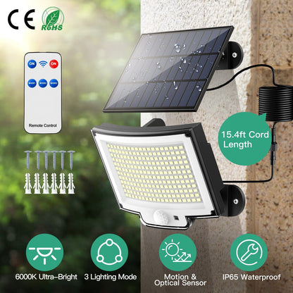 Solar Powered Flood Light Solar IP65 Waterproof Motion Sensor with Remote __stock:50 Low stock Outdoor Lighting refund_fee:1200 Warranty