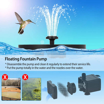 Solar Powered Fountain Pump Floating Bird Bath Pond __stock:50 Garden & Patio refund_fee:1200