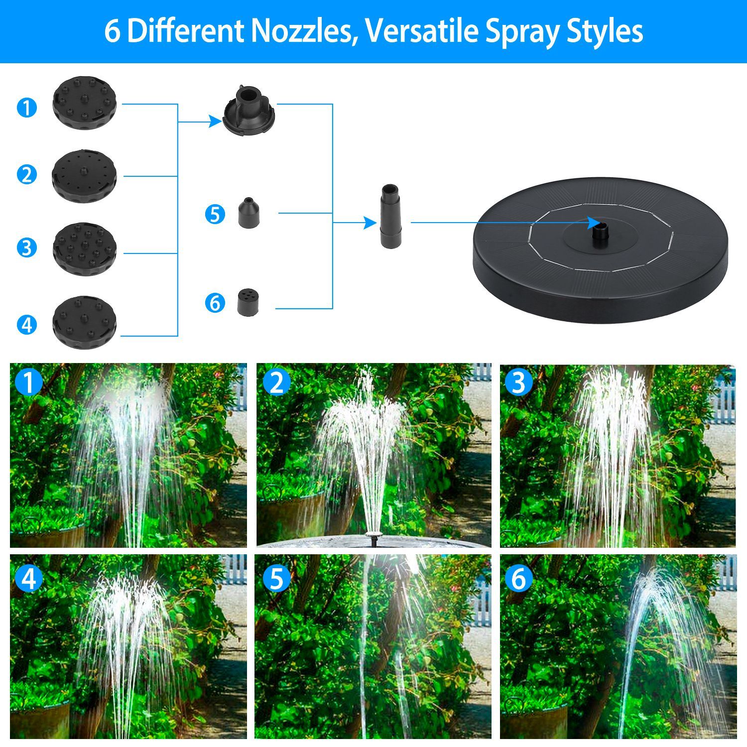 Solar Powered Fountain Pump Floating Bird Bath Pond __stock:50 Garden & Patio refund_fee:1200