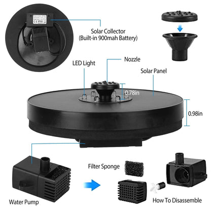 Solar Powered Fountain Pump Floating Bird Bath Pond Pump Garden & Patio refund_fee:1200 Warranty