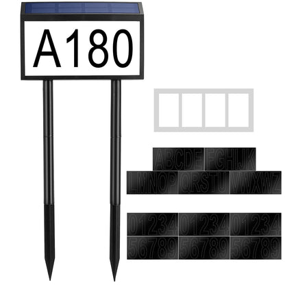 Solar Powered House Numbers LED Address Plaque Sign __stock:50 Garden & Patio Low stock refund_fee:1200 Warranty