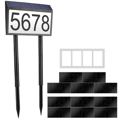 Solar Powered House Numbers LED Address Plaque Sign __stock:50 Garden & Patio Low stock refund_fee:1200 Warranty