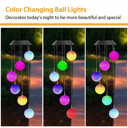 Solar Powered LED Ball Wind Chimes - Color Changing LED String Light refund_fee:1200 String & Fairy Lights Warranty