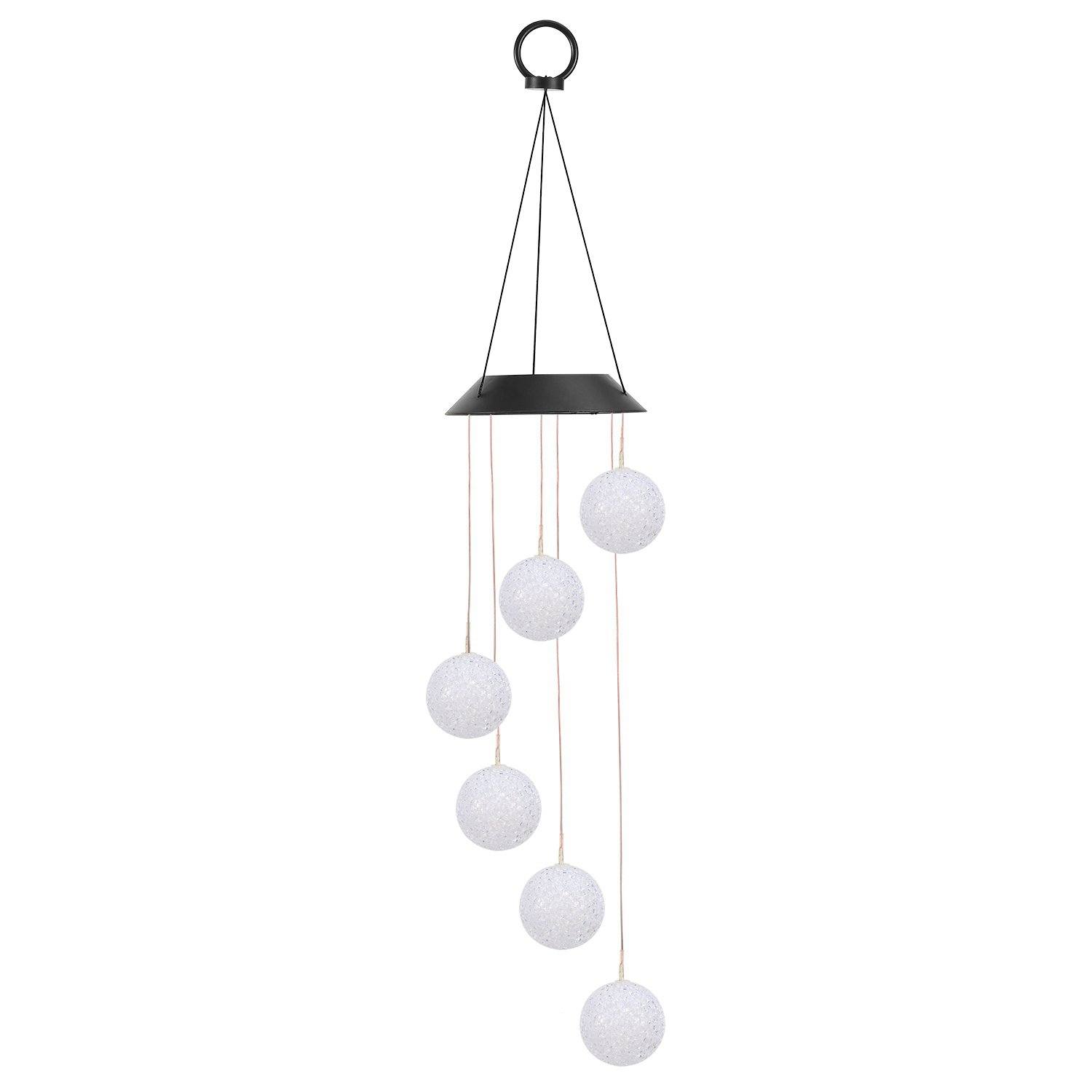 Solar Powered LED Ball Wind Chimes - Color Changing LED String Light refund_fee:1200 String & Fairy Lights Warranty