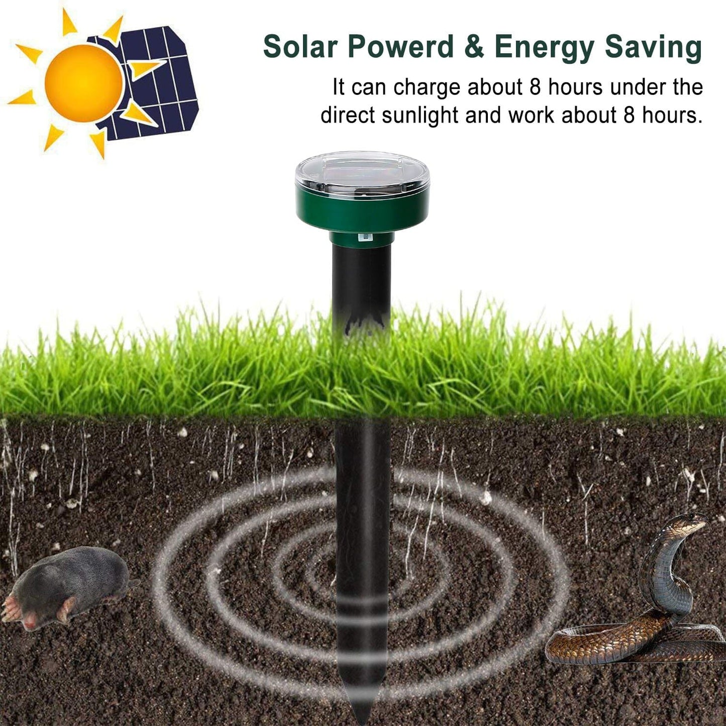 Solar Powered Mole Repeller __stock:50 Low stock Pest Control refund_fee:1200 Warranty