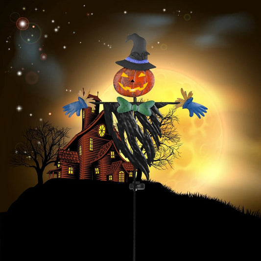 Solar Powered Scarecrow Shape Stake Light Halloween Decoration __stock:50 Holiday Decor & Apparel refund_fee:1200