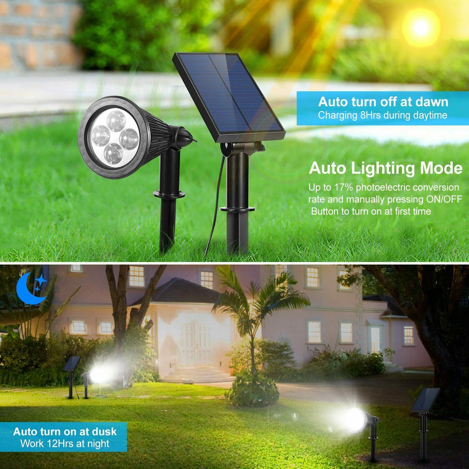 Solar Powered Spotlight Outdoor Garden Lamp Waterproof __stock:100 Outdoor Lighting refund_fee:1200 Warranty