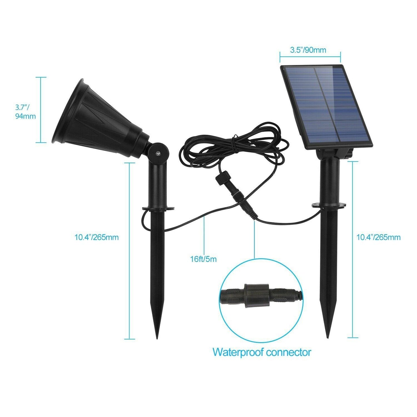 Solar Powered Spotlight Outdoor Garden Lamp Waterproof __stock:100 Outdoor Lighting refund_fee:1200 Warranty