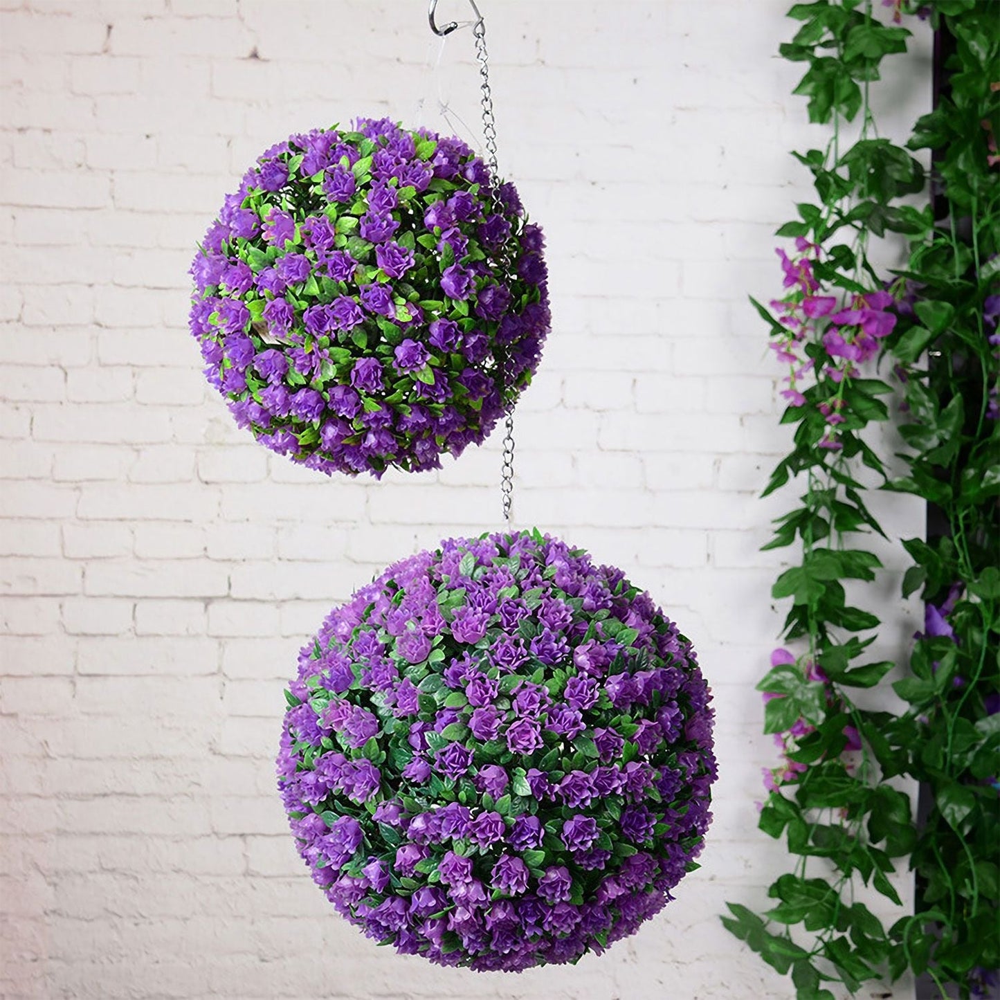 Solar Powered Topiary Ball Artificial Rose 20 LED Lights __stock:50 Garden & Patio refund_fee:1200