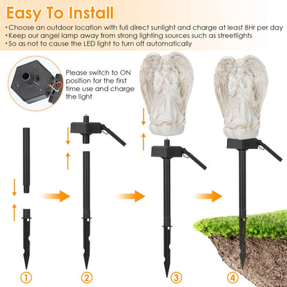 Solar Praying Angle Statue Garden Light __stock:100 Outdoor Lighting refund_fee:1200 Warranty