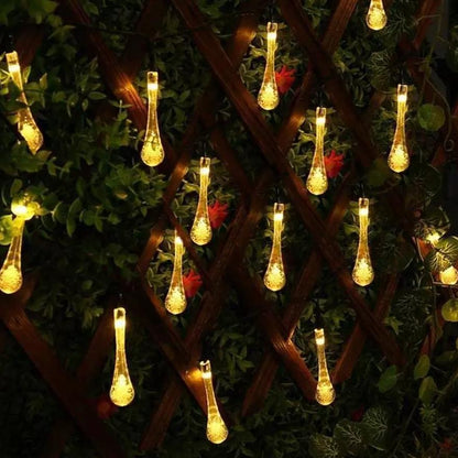 Solar String Lights 20ft 30 LED Water Drop Solar String Fairy Waterproof Lights __stock:100 refund_fee:800 String & Fairy Lights Warranty