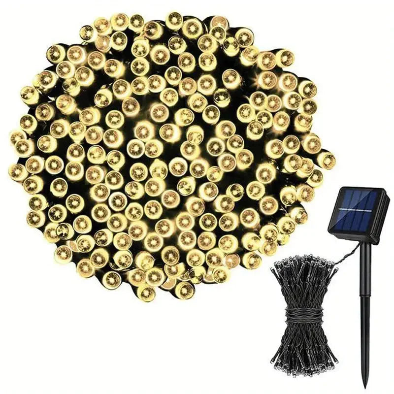 Solar String Lights Outdoor Waterproof Warm White __stock:200 Outdoor Lighting refund_fee:800 Warranty