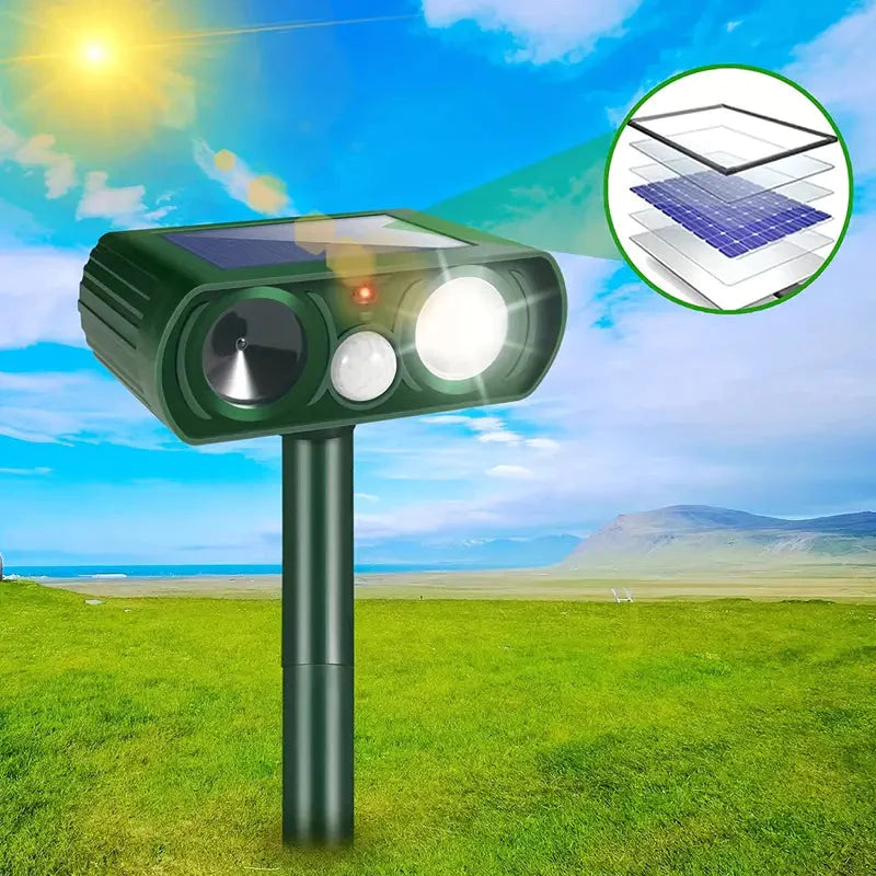 Solar Ultrasonic Animal Repeller with Motion Detector __stock:200 Pest Control refund_fee:1200 Warranty