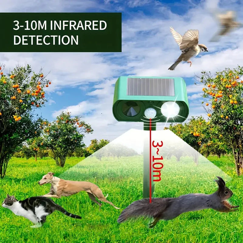 Solar Ultrasonic Animal Repeller with Motion Detector __stock:200 Pest Control refund_fee:1200 Warranty