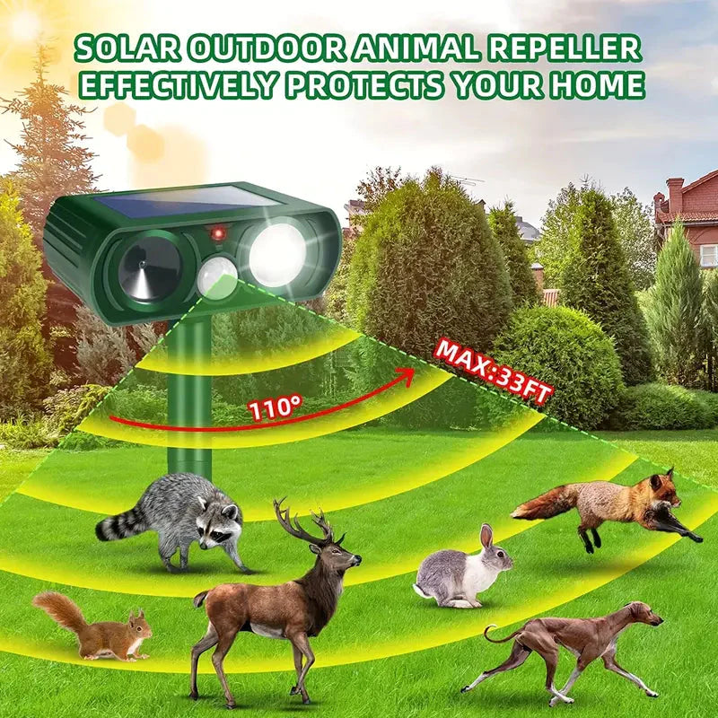 Solar Ultrasonic Animal Repeller with Motion Detector __stock:200 Pest Control refund_fee:1200 Warranty