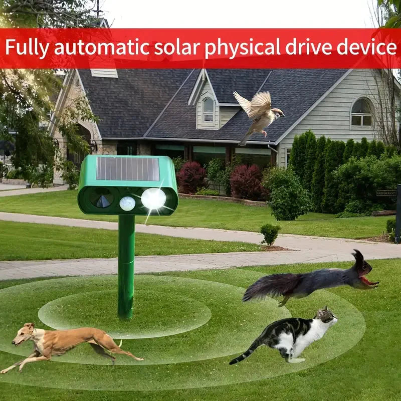 Solar Ultrasonic Animal Repeller with Motion Detector __stock:200 Pest Control refund_fee:1200 Warranty