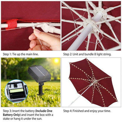 Solar Umbrella Outdoor String Light __stock:100 refund_fee:1200 String & Fairy Lights Warranty