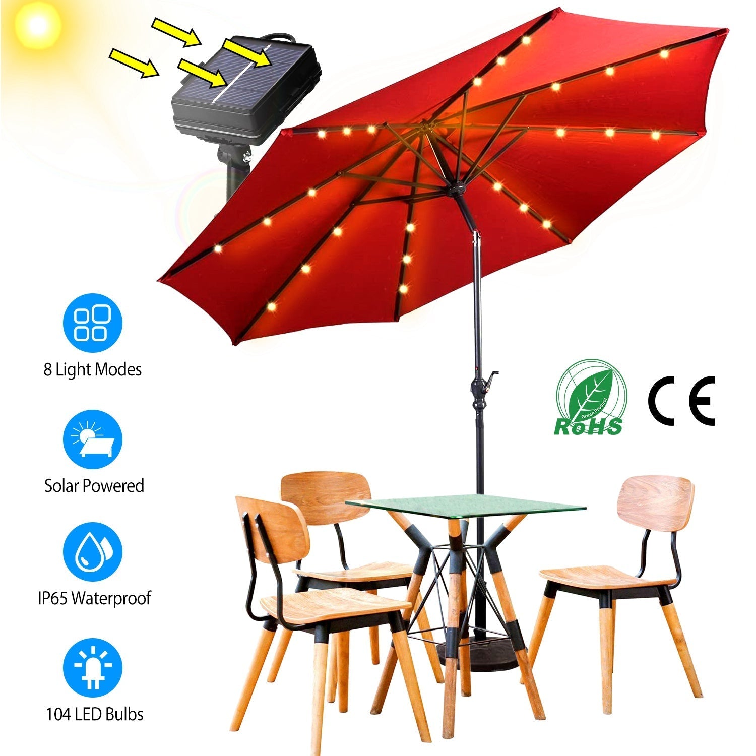 led string lights for patio umbrella Solar Umbrella Outdoor String Light – BAJE HOME
