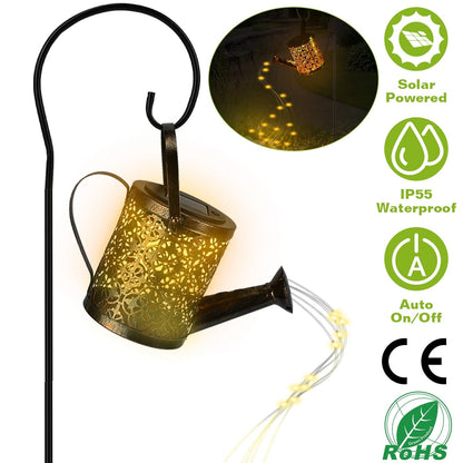 Solar Watering Can Powdered String Light Stake __stock:100 Garden & Patio refund_fee:1200