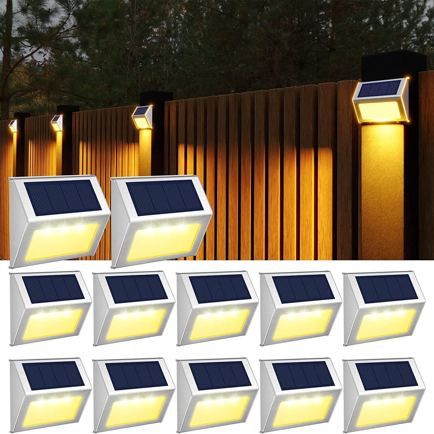 Solar Waterproof Outdoor Lights Warm White 12 Pack __stock:200 Outdoor Lighting refund_fee:1200 Warranty