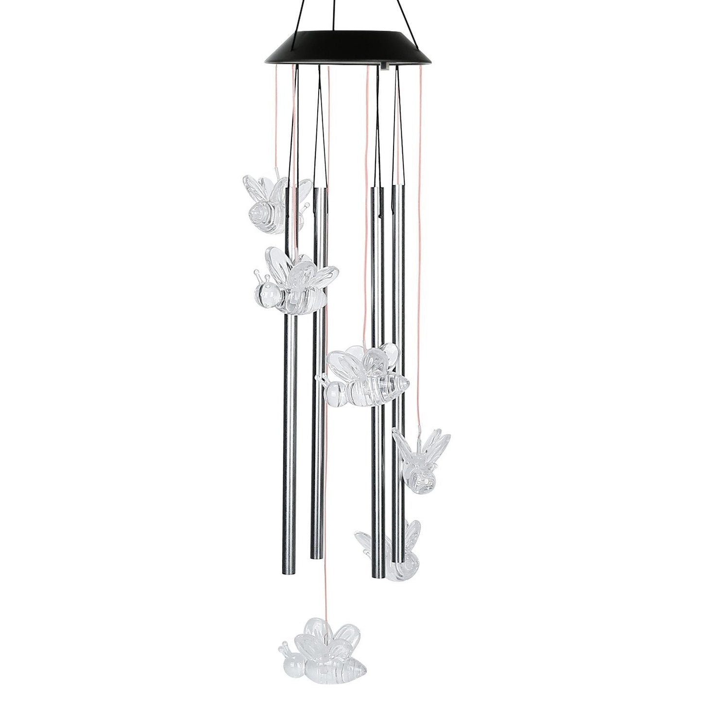 Solar Wind Chime Lights Bee __stock:50 Garden & Patio Low stock refund_fee:1200