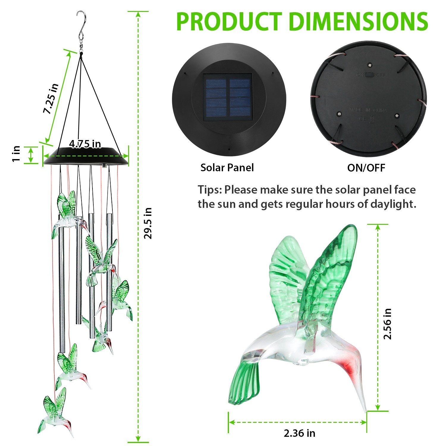 Solar Wind Chime Lights __stock:50 Garden & Patio Low stock refund_fee:1200